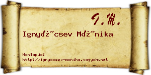 Ignyácsev Mónika névjegykártya